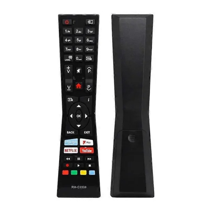 Telecomanda de inlocuire pentru TV JVC Smart LED RM-C3338 / LT24C680 / LT-24C680, infrarosu, alimentare 2 x AAA, negru