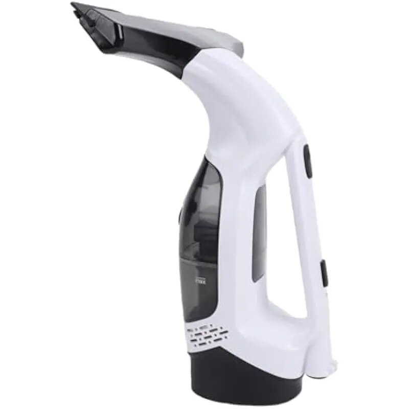 Curatator geamuri electric fara fir K0575-260808-1623-AMC, baterie 2200 mAh, incarcare USB, pompa de aspiratie pentru apa murdara integrata, alb/negru