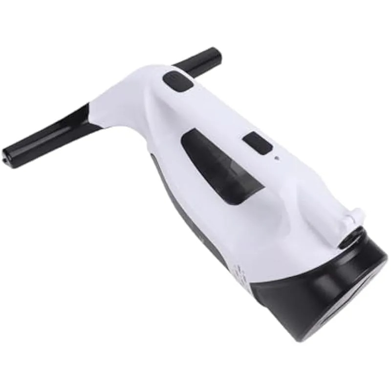 Curatator geamuri electric fara fir K0575-260808-1623-AMC, baterie 2200 mAh, incarcare USB, pompa de aspiratie pentru apa murdara integrata, alb/negru