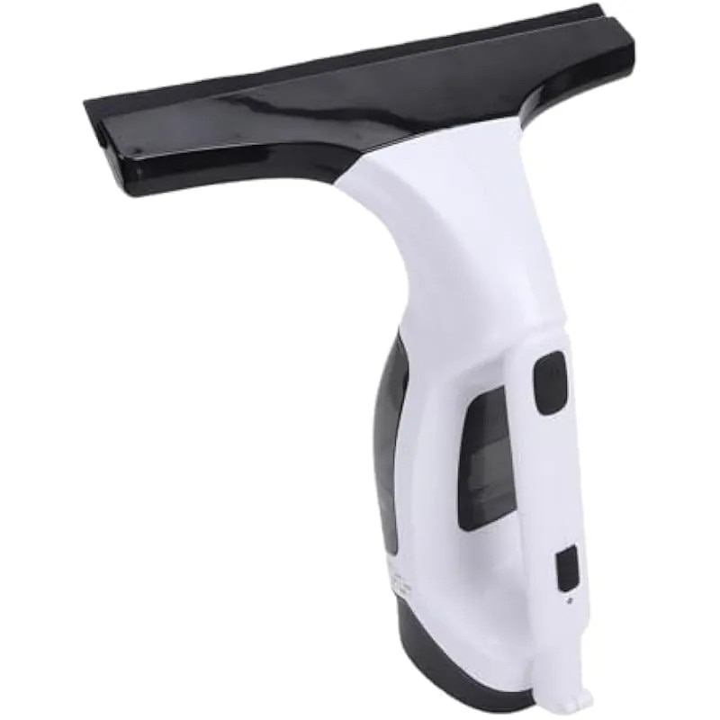 Curatator geamuri electric fara fir K0575-260808-1623-AMC, baterie 2200 mAh, incarcare USB, pompa de aspiratie pentru apa murdara integrata, alb/negru