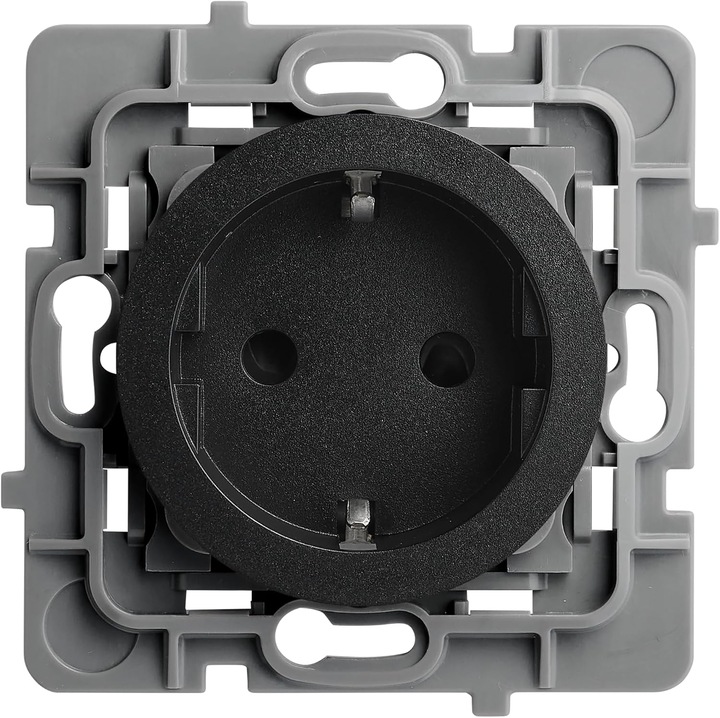 Priza Schuko DEBFLEX Casual Evo 2P+T, Montaj Rand, Negru