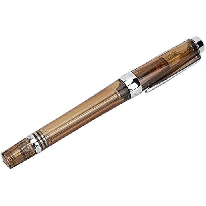Töltőtoll nagy tartállyal K0575-260808-0811-AMC, 0,5 mm-es hegy, átlátszó műanyag test, átlátszó barna