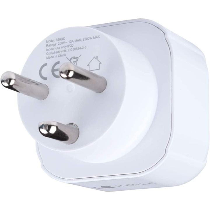 Adaptor Priza Danemarca DK/Groenlanda Tip K spre UE Tip C/E/F