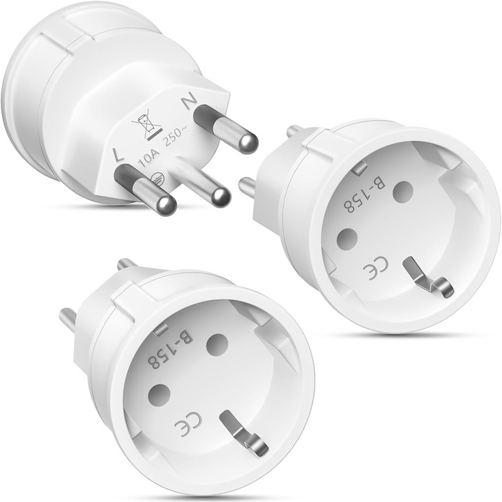 Adaptor Priza Elvetia Germania 3 Bucati, Calatorie Tip J