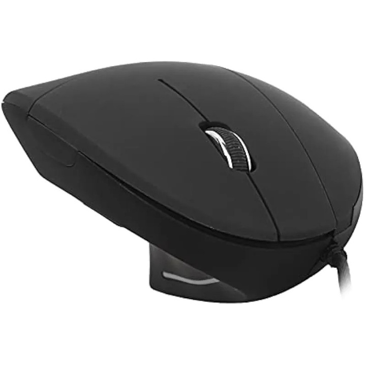 Вертикална жична мишка за левичари K0584-CJ-260911-3203, 800/1200/1600 DPI регулируема, ергономична, plug-and-play, черна