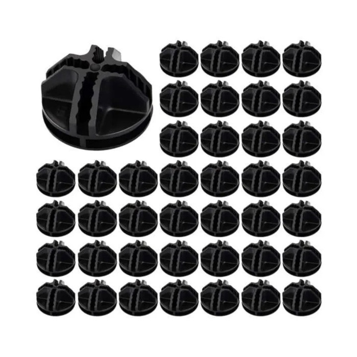 Conectori din plastic ABS pentru rafturi modulare, negru, set 40 buc (cidiscount-xKx-260808-338)