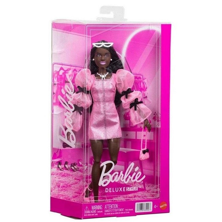 Figurina Barbie Mattel Deluxe Style 798674, papusa de moda din vinil cu accesorii, multicolor