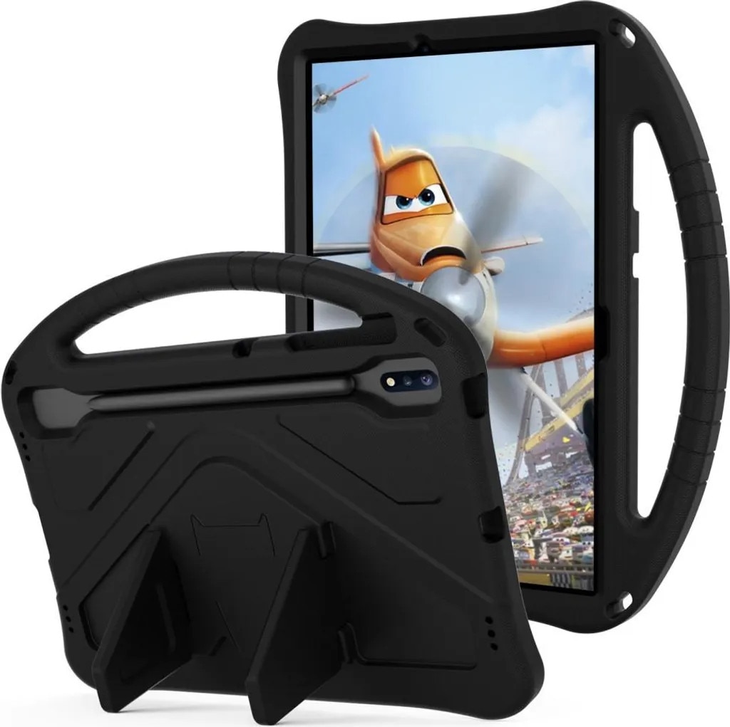 Husa antisoc pentru tableta compatibila cu Samsung Galaxy Tab S7 FE/S7 Plus/S8 Plus, negru, cu maner si suport, K0345-0808-KFCJ-xw377