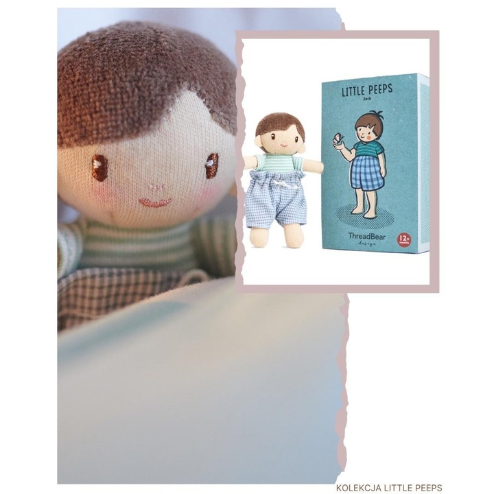 Papusa ThreadBear Design Little Peeps Jack, baietel, multicolor, cod produs 793247