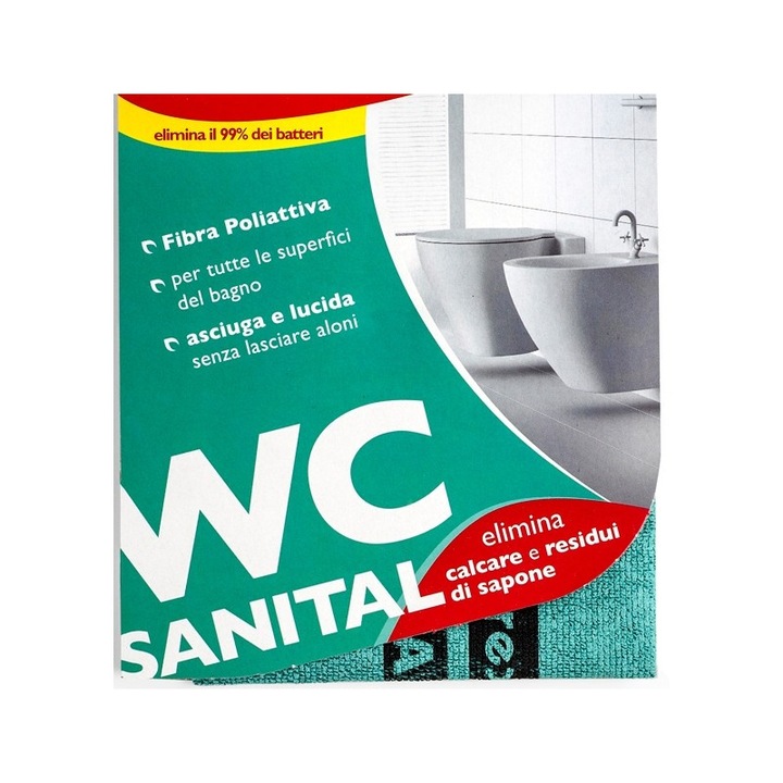 Laveta curatare baie, Eudorex, Microfibra, Verde, 30x32 cm