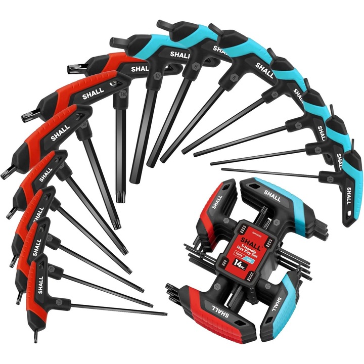 Set Chei Hexagonale 14 Piese Metric/Torx cu Suport, SHALL