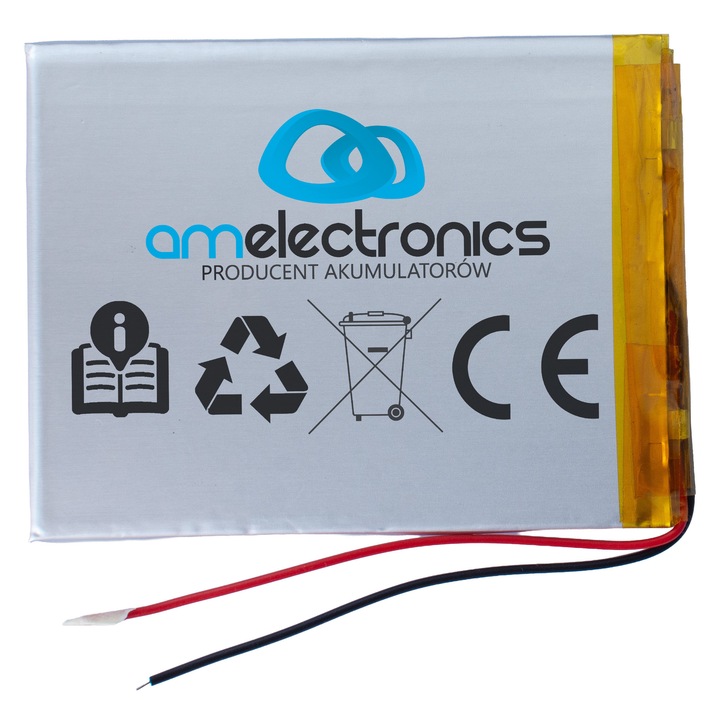 Baterie LiPo AM Electronics 357090 (4431), 3,7 V, 2500 mAh, 3,5 × 70 × 90 mm, argintiu