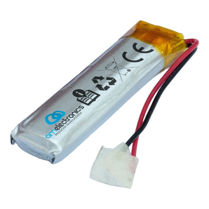 Baterie LiPo AM Electronics 601248 (4440), 3,7 V, 380 mAh, 6 x 12 x 48 mm, argintiu