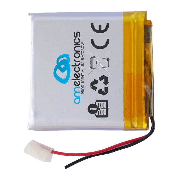Baterie LiPo AM Electronics 604040 (4501) 3,7 V 1200 mAh, format 6×40×40 mm, argintiu