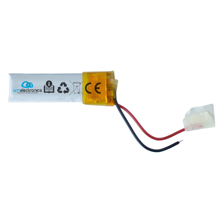 Baterie LiPo AM Electronics 350829 (4534), 3,7 V, 50 mAh, ultracompact, 3,5×8×29 mm, argintiu