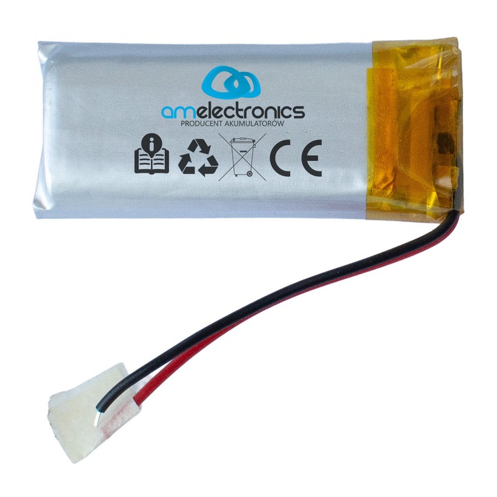 Baterie LiPo AM Electronics 801740 (4555) 3,7 V 450 mAh, argintiu, 8×17×40 mm