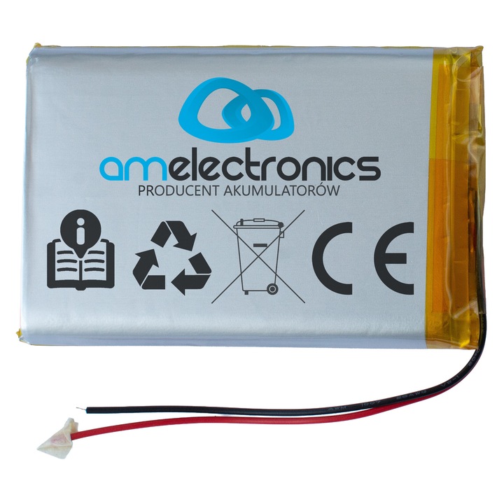 Baterie LiPo AM Electronics 126090 (4563), 3,7 V, 8000 mAh, 12 × 60 × 90 mm, argintiu