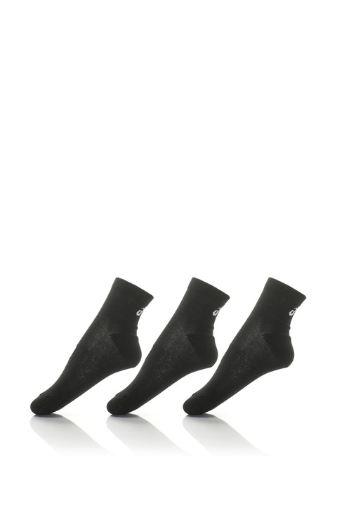 Asics, Set de sosete unisex sport, scurte cu logo - 3 perechi, Negru