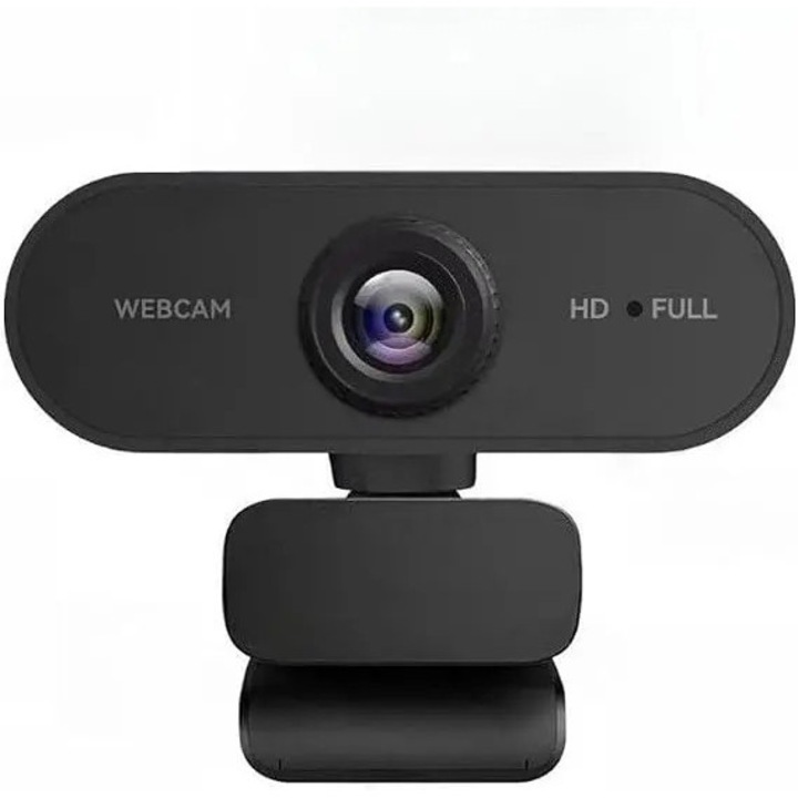 Уебкамера VITERRA.4-25CDCJ-K0232-260831-6666 Full HD 1080p 30 fps, автофокус и корекция на светлината, стерео микрофони с шумопотискане, USB 2.0, щипка и резба за статив, черна