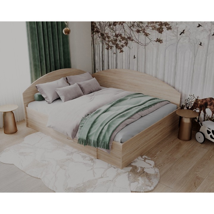 Pat pe Colt Marcel Prod, 160x200x80cm, Sonoma