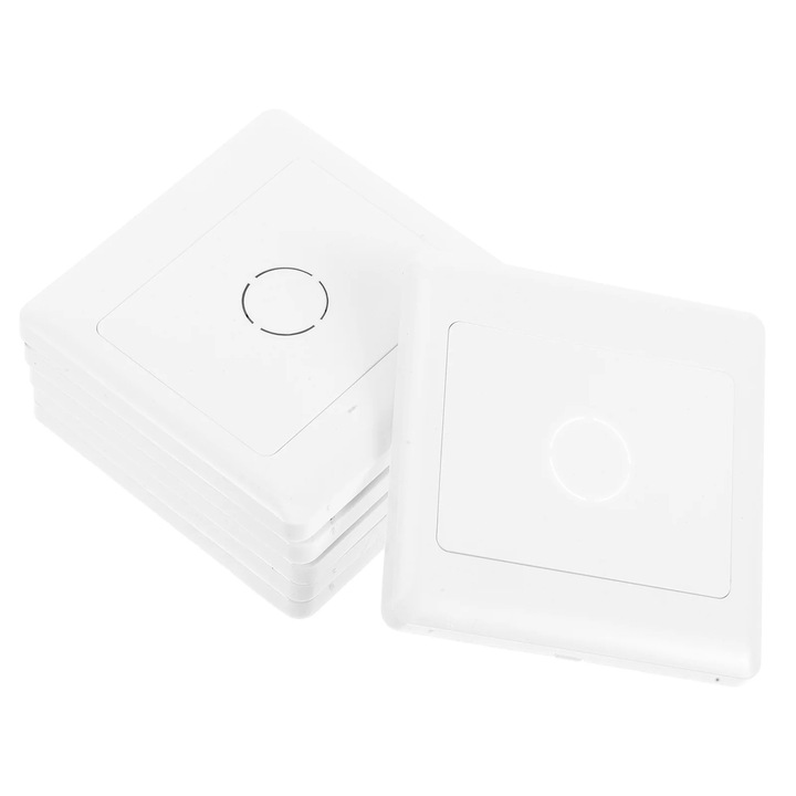 Placa de acoperire pentru cutie de instalatii YANYXR BCS2924535, tip 86, din PC, montare 60 mm, 8.7 x 8.7 x 0.7 cm, alb, set 6 buc
