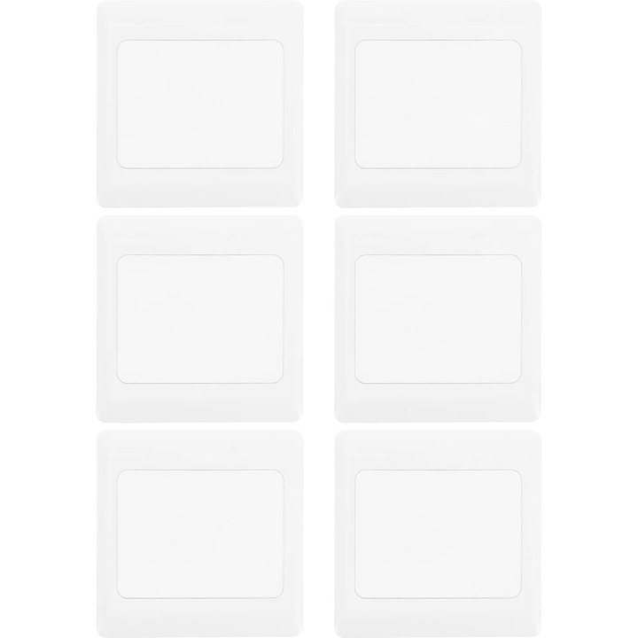 Placa de acoperire pentru doza 86 YANYXR BCS2924538, din PC, montaj 60 mm, 8.7 x 8.7 x 0.7 cm, alb, set 6 buc.
