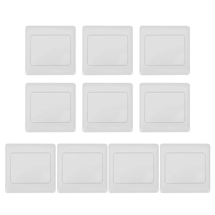 Placa de acoperire pentru intrerupator YANYXR BCS2924579, ignifuga din plastic, alb, set 10, 8,6 x 8,6 x 0,5 cm