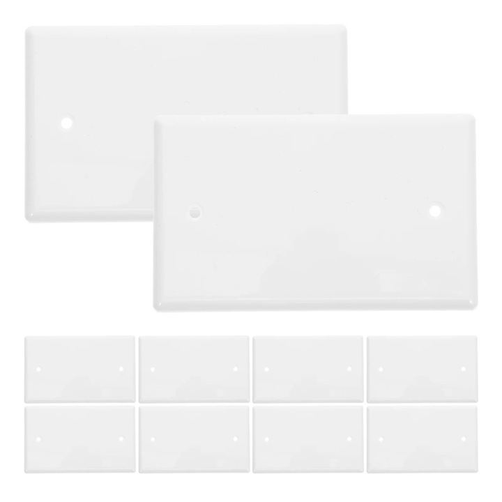 Capac placa de perete YANYXR BCS2924616, set 10 bucati, pentru gol prize/comutatoare, ABS/PC, alb, 11.4 x 7 x 0.6 cm, compatibil standard american