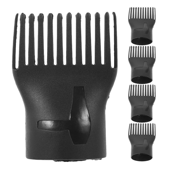 Duza pieptene pentru uscator de par YANYXR BCS2926210, universal, din PA rezistent la temperaturi inalte, set 5 buc., negru, 9 x 6.5 x 4.8 cm
