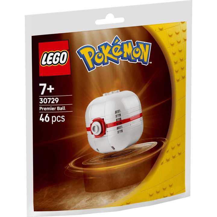 Set construcție LEGO Pokemon Premier Ball, 46 piese, alb, 7 ani+