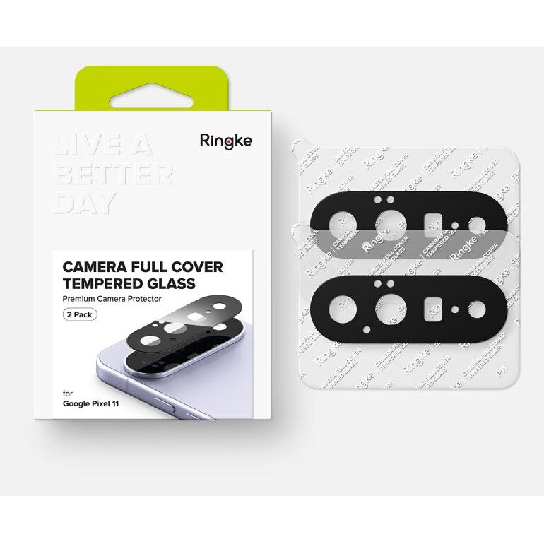 Set 2 protectii camera foto Ringke Camera Full Cover compatibile cu Google Pixel 11, Negru