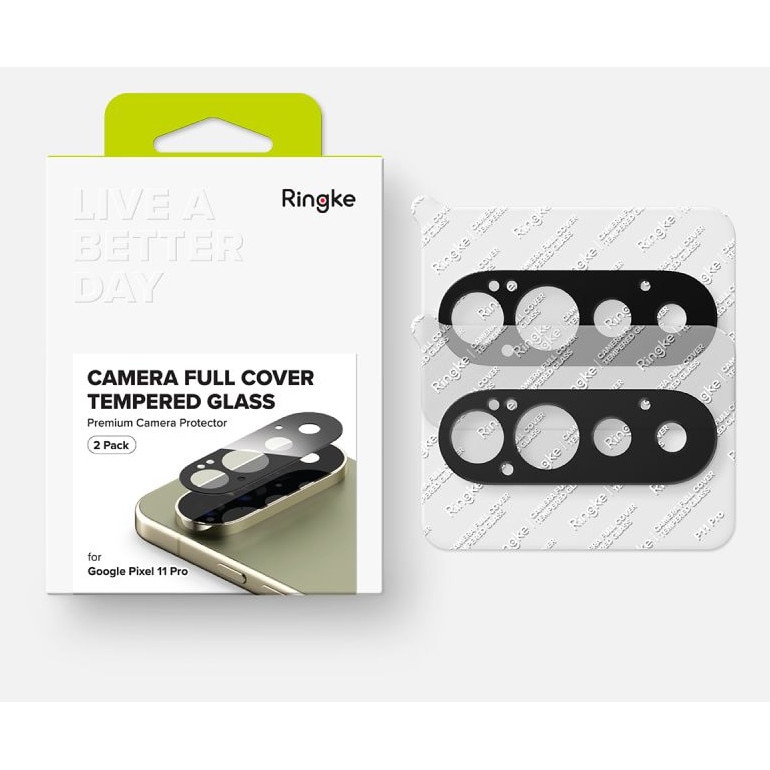 Set 2 protectii camera foto Ringke Camera Full Cover compatibile cu Google Pixel 11 Pro, Negru