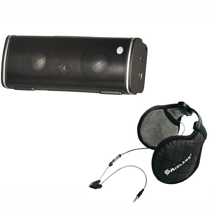 Kit Bluetooth hangszóró Albrecht MAX-treme és ajándék Stereo Midland Subzero téli fekete Fülhallgató