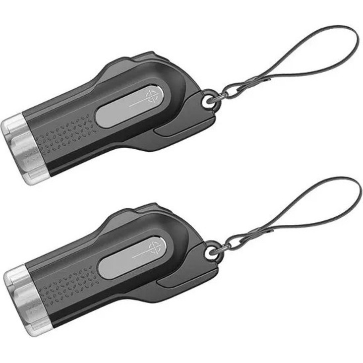 Autómentő eszköz K0255-0810-CDCJ37327, 2 az 1-ben biztonsági kalapács volfrámkarbid üvegtörővel és biztonsági öv vágóval, fekete, 2 darabos készlet, 7.6 x 3.6 x 2.3 cm