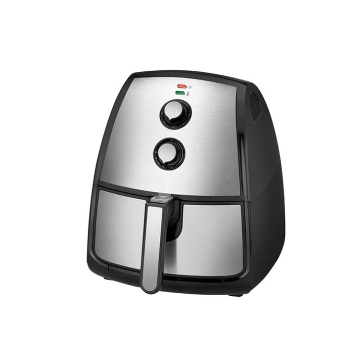 Friteuza Avilia cu aer cald 1500W 3.5L din inox cu termostat reglabil de la 80° la 200°, ideala pentru gatit sanatos, rapida si fara ulei, ideala pentru orice gatit