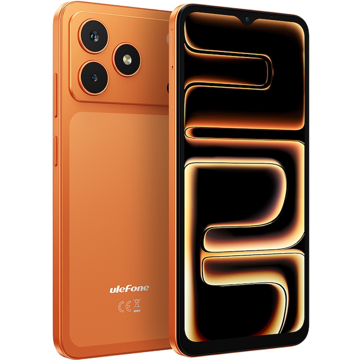 Telefon mobil Ulefone Note 23, 4G, Dual SIM, 6.56" 90Hz, Octa-Core T7100, 32GB, GPS, Camera 8MP + 5MP, Face Unlock, 5000mAh, Android 16 Go, Orange