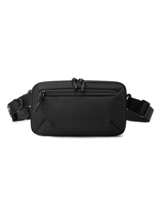 Geanta de umar si talie din nylon, rezistenta la apa, cu catarama cu eliberare rapida si curea reglabila, negru, 1.5 L
