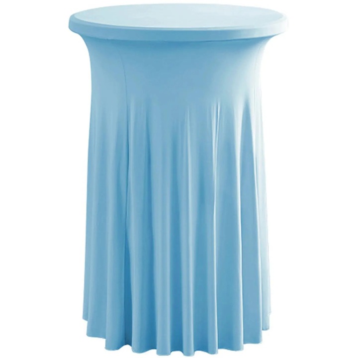 Kerek elasztikus asztalterítő K0255-0810-CDCJ42689, poliészter és spandex anyagból, szorosan illeszkedő modell koktálasztalokhoz, kék, 61 x 109 cm (24 x 43 in)