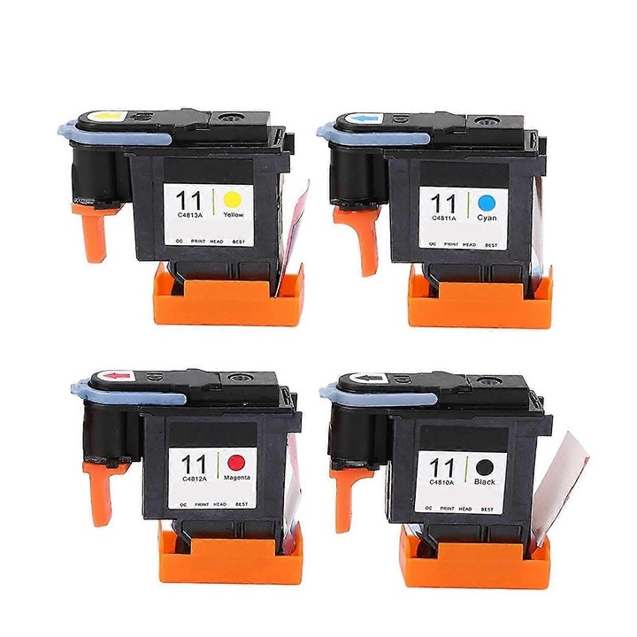 4 db HP Designjet kompatibilis nyomtatófej készlet, emag-FU-K0548-26810-02525 modell, 100/110/111/500/510/800/813/850 típusokhoz, CMYK