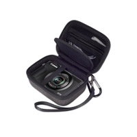 Kraftverdia Husa pentru Camera Foto Digitala, Geanta Compacta cu Protectie EVA, Rezistenta la Apa si Socuri, pentru Canon, Kodak, Panasonic, 15 x 10, 5 x 7 cm, Negru