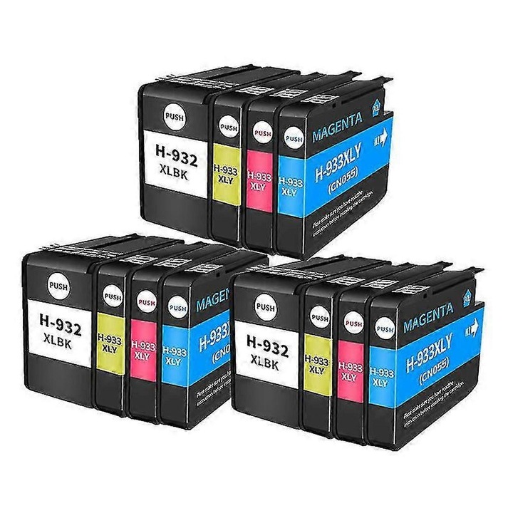 Kompatibilis 932XL/933XL tintapatronok, chippel, fekete 50 ml, C/M/Y 15 ml, kompatibilis HP Officejet 6100/6600/6700/7110/7610/7612, Többszínű, 4 db-os készlet.