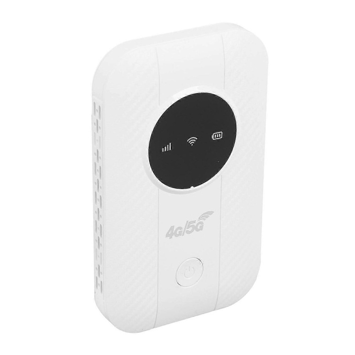 4G/5G hordozható router M5 E, mobil hotspot akár 300 Mbps sebességgel, Micro SIM foglalat, 2100 mAh akkumulátor, fehér, emag-FU-K0548-26810-02189