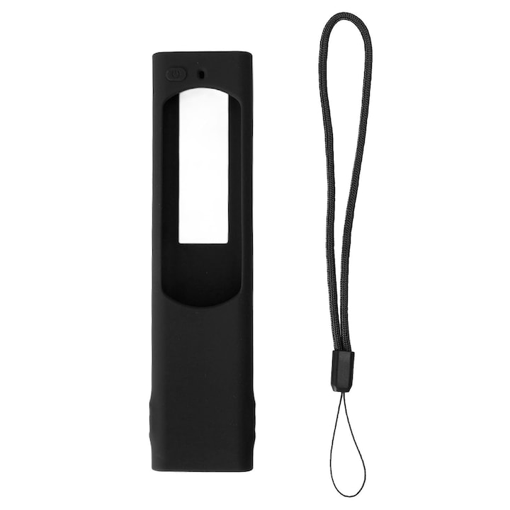 Husa protectoare din silicon pentru telecomanda, compatibila cu TM-2180E si seria BN59, cu curea de mana, negru