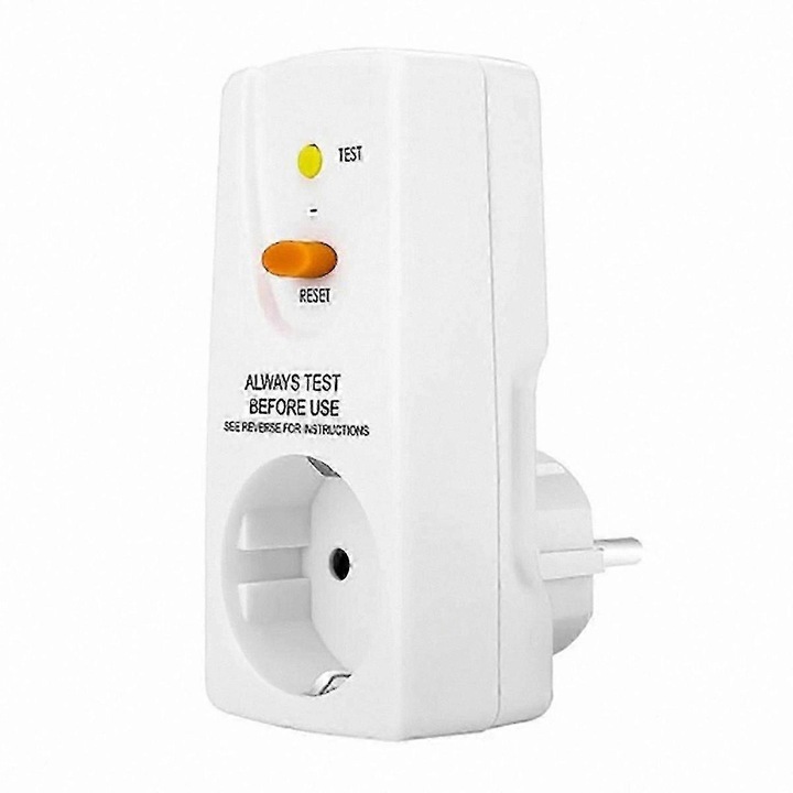 Priza de protectie RCD cu detectare scurgeri 16A emag-FU-K0548-26810-04438, 16 A, 10 mA rezidual, 220-250 V, IP44, alb