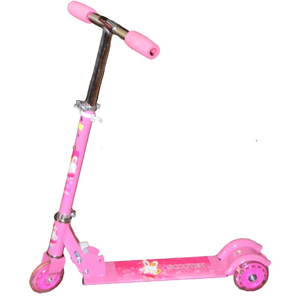 Trotineta metal cu 3 roti Roz , Robentoys