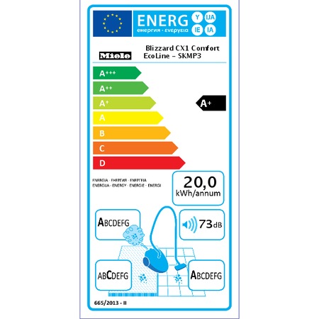 Aspirator fara sac Miele Blizzard CX1 Comfort EcoLine - SKMP3, 550 W, perie universala, 73 dB, 2 L, comenzi pe maner, Alb