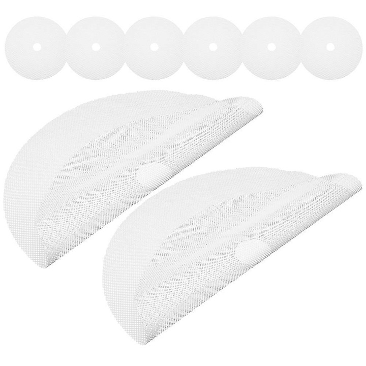 Set 8 foi pentru deshidrator din silicon cu plasa, 33 x 33 x 0,1 cm, alb, reutilizabile