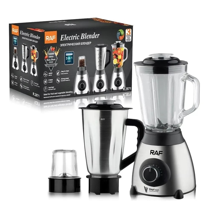 Tocator electric pentru carne si legume, TOCATOR 3L cu manar inox