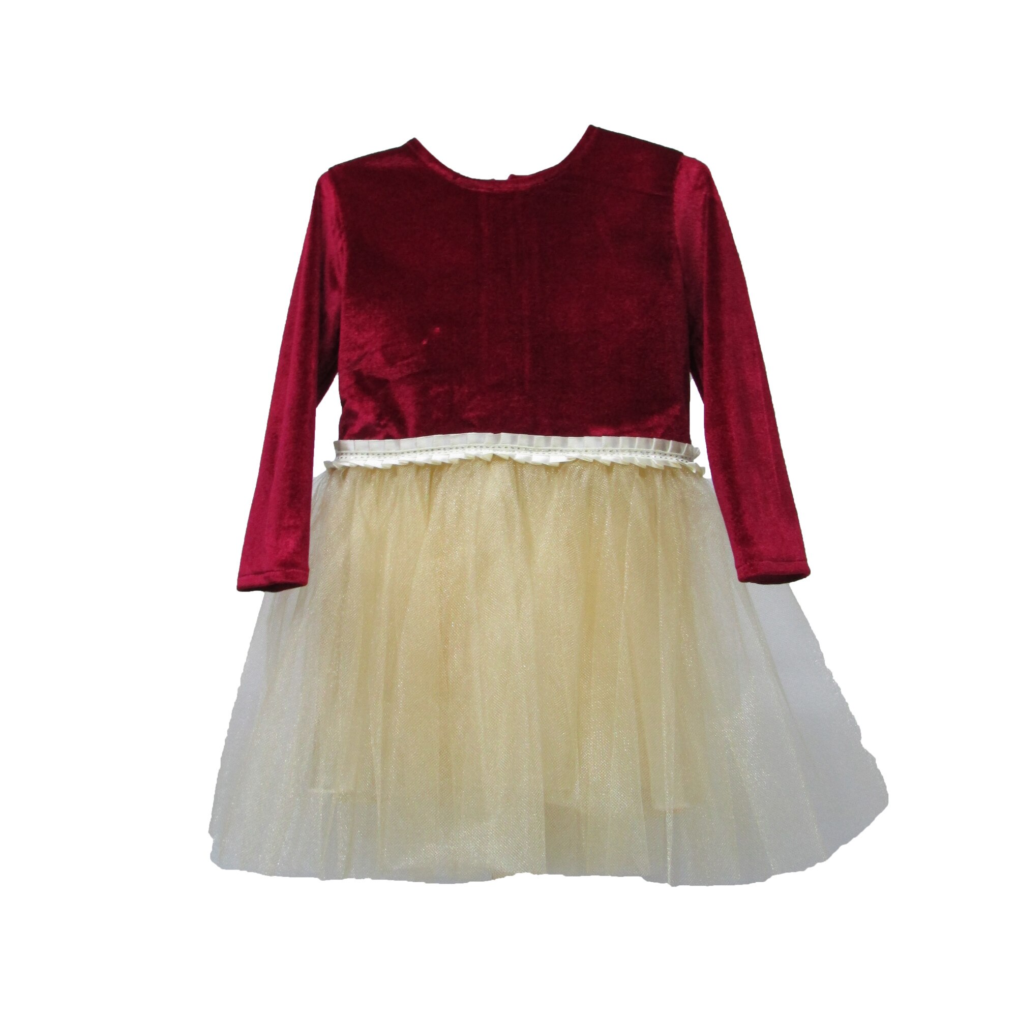 Rochie Emanuel, catifea si tul, Rosu