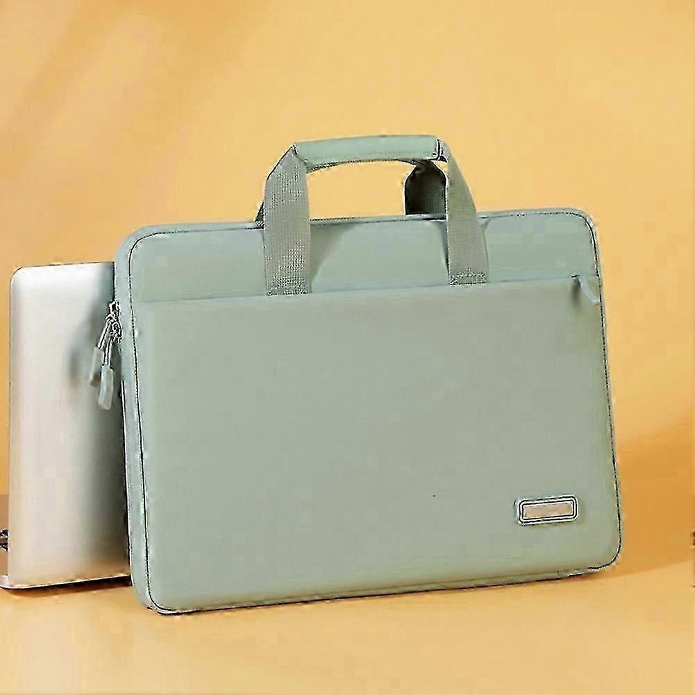Husa pentru laptop din material hidrofug, slim cu deschidere 180°, maner si buzunar frontal, gri inchis, 13–13,3 inch